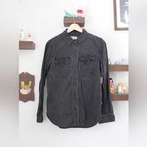 Madewell Black Denim Button-down - M
